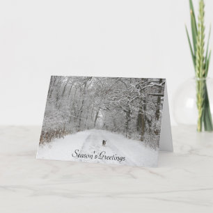 Chien sur la piste Carte de voeux de la saison