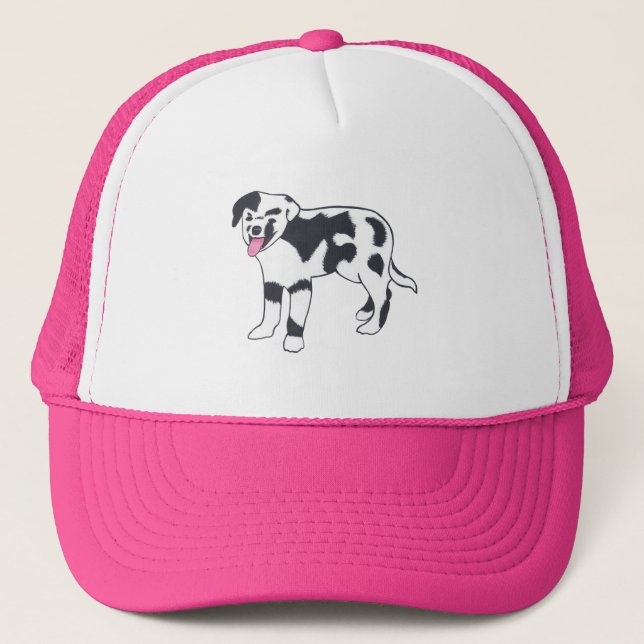 Chien tacheté noir et blanc Casquettes (Devant)