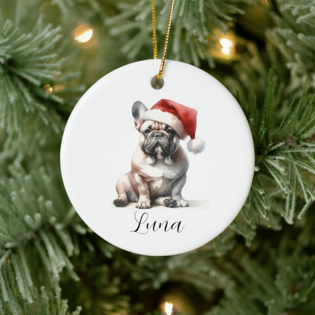 Chien taureau de Noël Ornement du Père Noël (Arbre)
