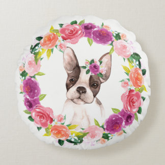 Chien-taureau français avec Coussin de couronne de