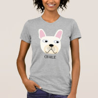 Chien-taureau français blanc ou crème T-shirt pers