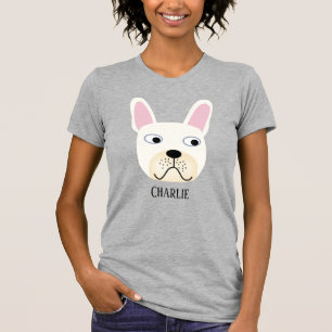 Chien-taureau français blanc ou crème T-shirt pers