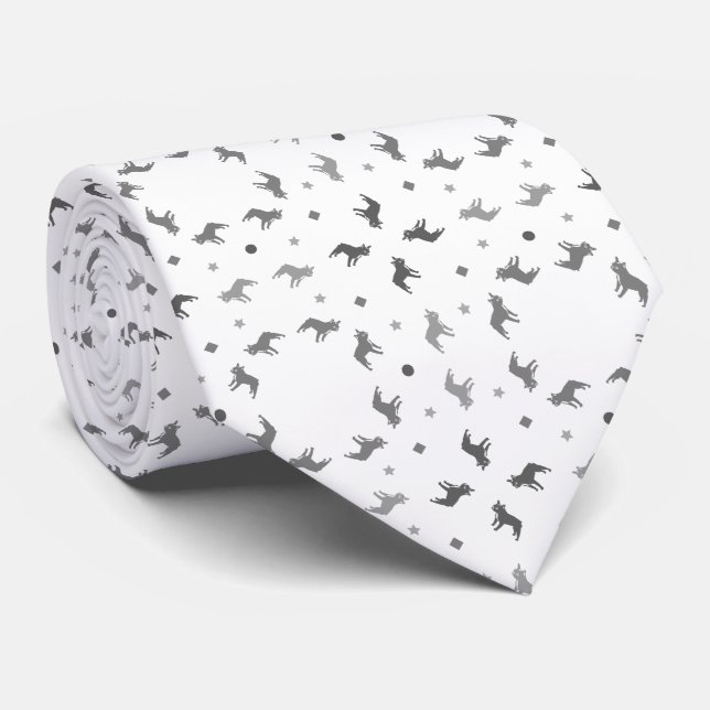 Chien-taureaux français Cravate noir et blanc (Roulé)