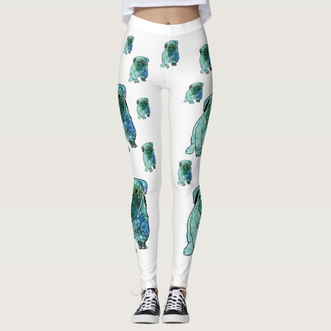 Chien-taureaux Mandala Art Leggings personnalisés (Devant)