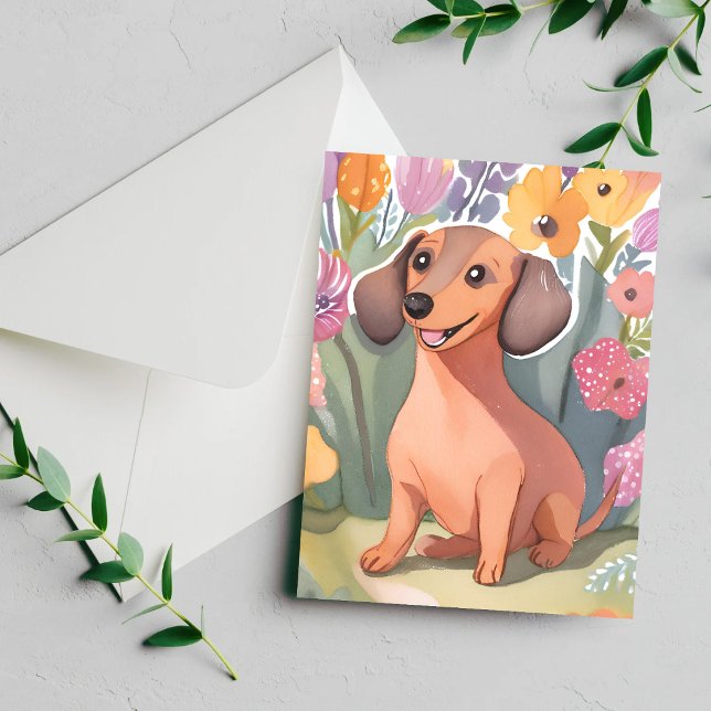Chien Teckel chiot | Carte de vœux pour animal de  (Créateur téléchargé)