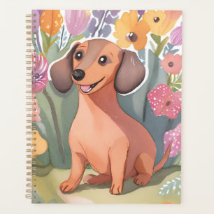 Chien teckel chiot   Peinture aquarelle animal de 