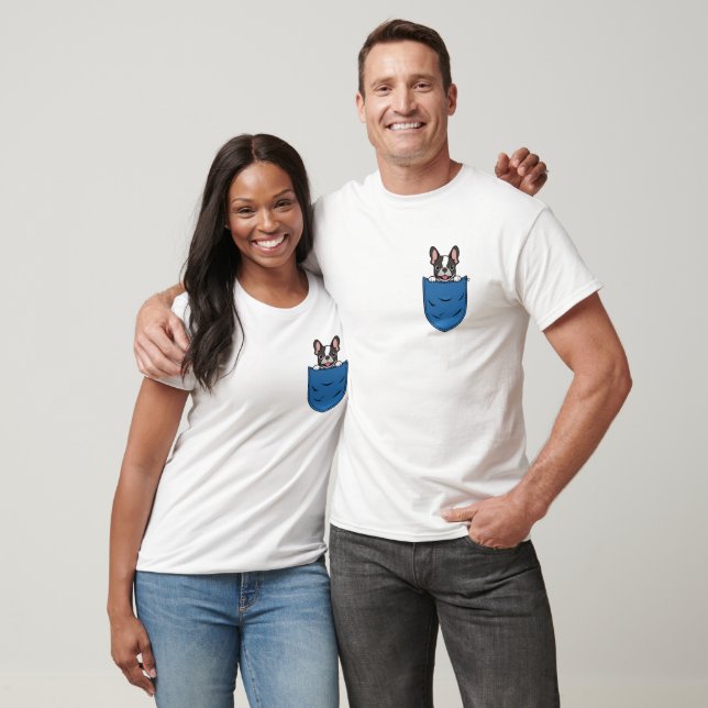 Chien Terrier De Boston Dans Le T-Shirt De Poche (Unisexe)