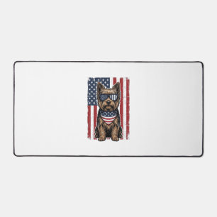 Chien Terrier Patriotique Dessin Vectoriel Drapeau