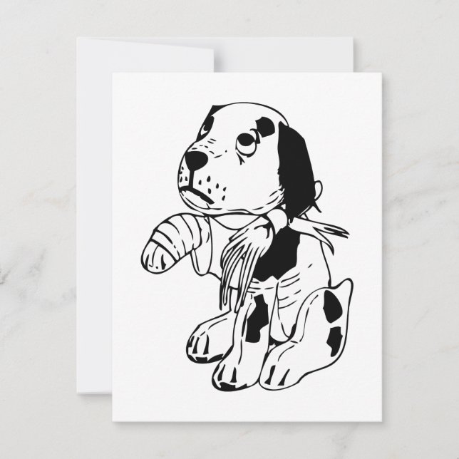 Chien triste avec Jambe cassée (Devant)