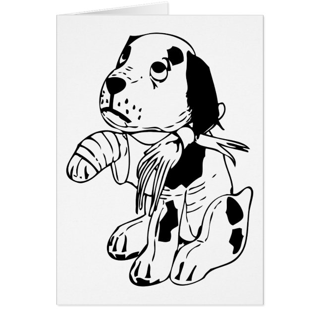 Chien triste avec Jambe cassée (Devant)