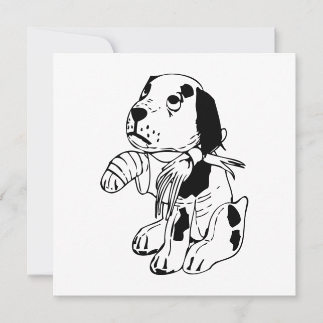 Chien triste avec Jambe cassée (Devant)