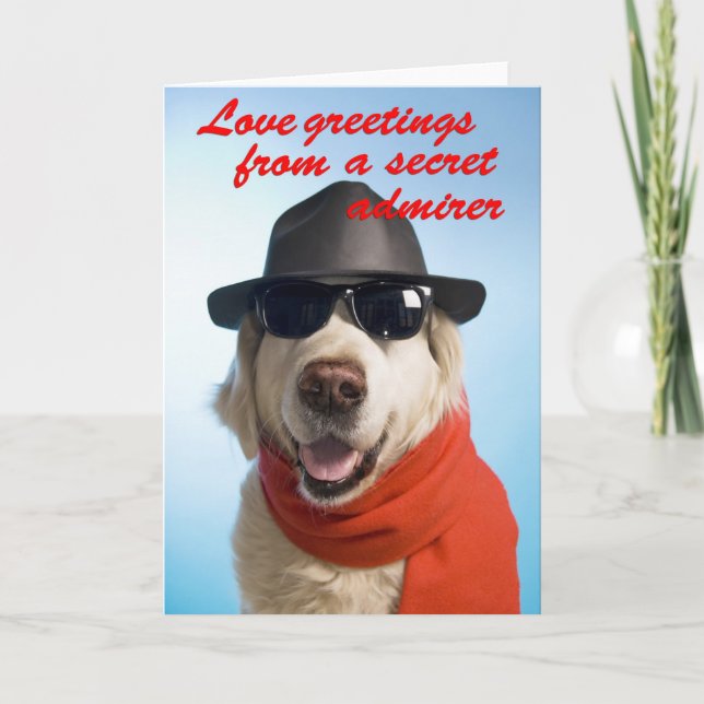 Chien Valentine Secret Admirer Carte de voeux Jitk (Devant)