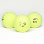 Chien visage et nom balle de tennis personnalisée<br><div class="desc">Chien visage et nom balle de tennis personnalisée</div>