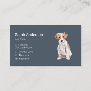 Chien Walker Animal assis Carte de visite