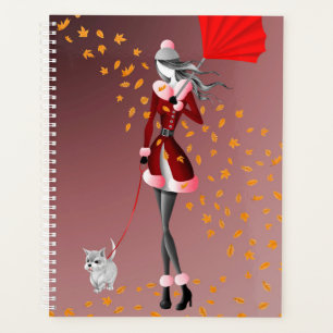Chien Walker Automne Feuilles Rouges
