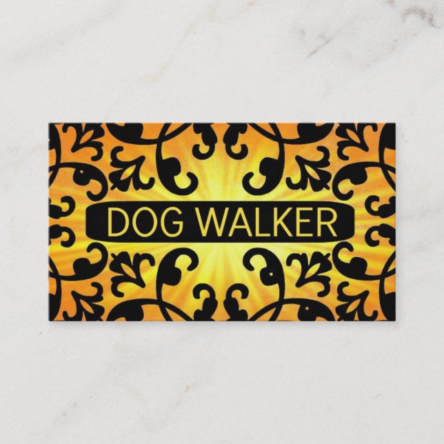 Chien Walker Sunshine Damask Carte de visite (Devant)