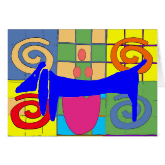 Chiens Abstraits Dachshund Bleus