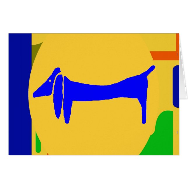 Chiens Abstraits Dachshund Bleus (Devant horizontal)