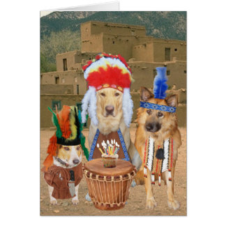 Chiens amusants Anniversaire des Amérindiens