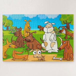 Chiens amusants dans le Puzzle du parc