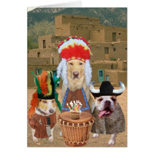Chiens amusants personnalisables Thème amérindien