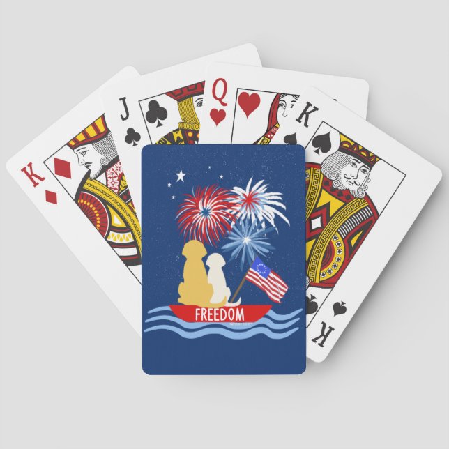 Chiens Annapolis 4 juillet Cartes De Jeu De Nuit (dos)