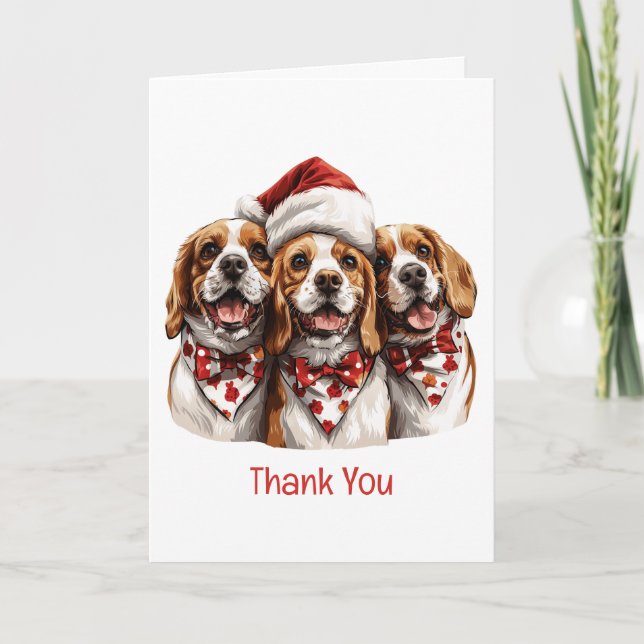Chiens Beagles de Noël Merci (Devant)