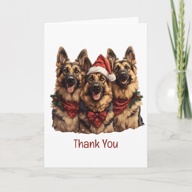 Chiens bergers allemands de Noël Merci (Devant)