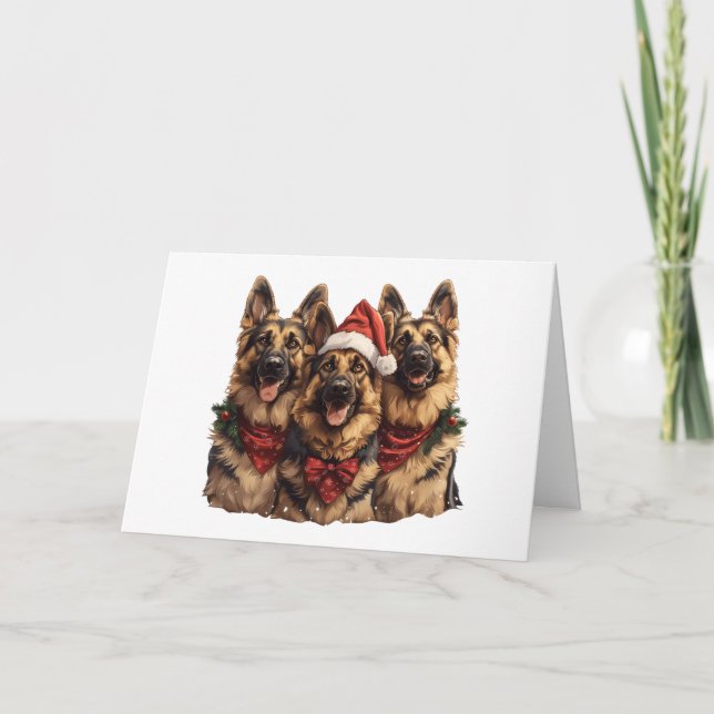 Chiens bergers allemands de Noël Merci (Devant)