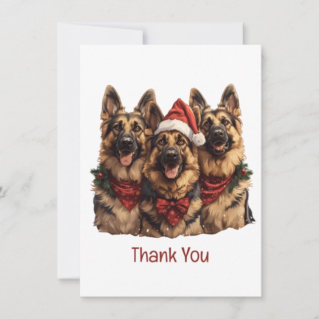 Chiens bergers allemands de Noël Merci (Devant)