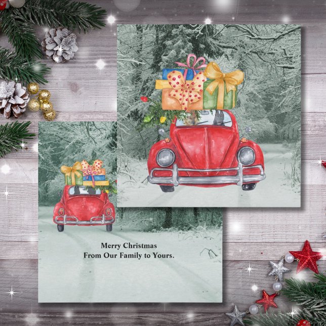 Chiens bergers allemands Noël Rentrer chez nous, Z (German Shepherd Dogs Christmas Driving Home Card)