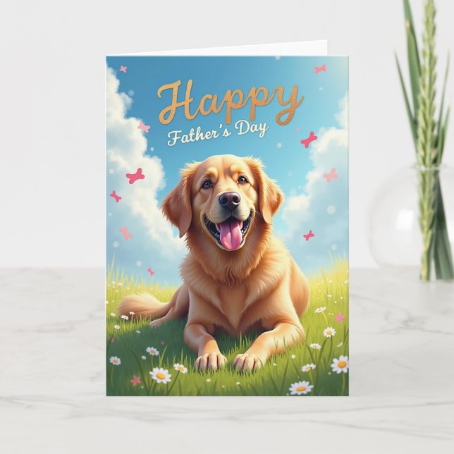 Chiens Bonne Fête des Pères Scène Carte (Devant)