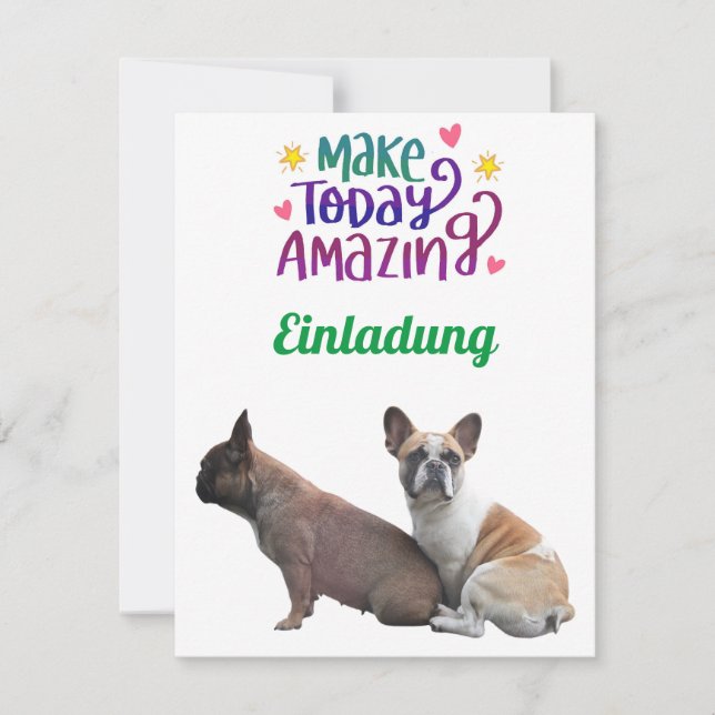 Chiens Bouledogues français Invitation Bouledogue  (Devant)