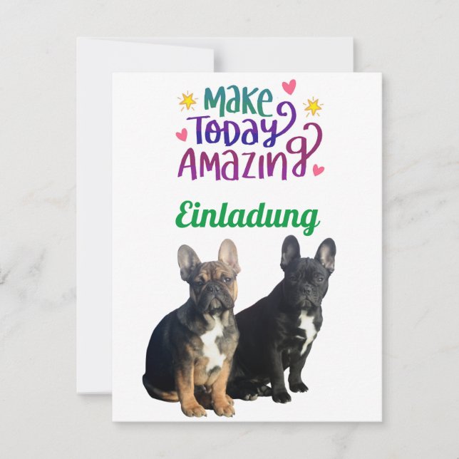 Chiens Bouledogues français Invitation Bouledogue  (Devant)