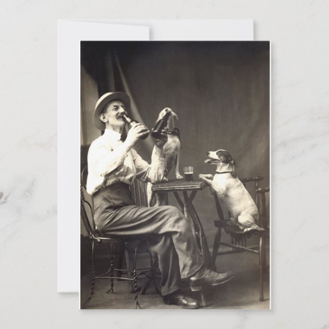 Chiens buvant de bière 1905 (Devant)