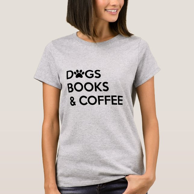 Chiens café et T-shirt de livres (Devant)