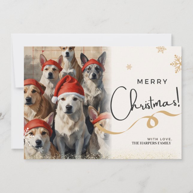 Chiens carte de voeux de Noël (Devant)