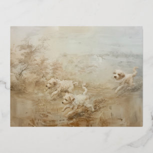 Chiens - Cartes postales en feuille d'aluminium