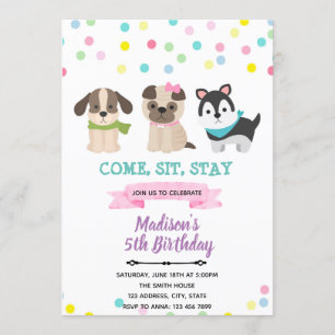 Chiens Chiens Chiens Invitation Anniversaire