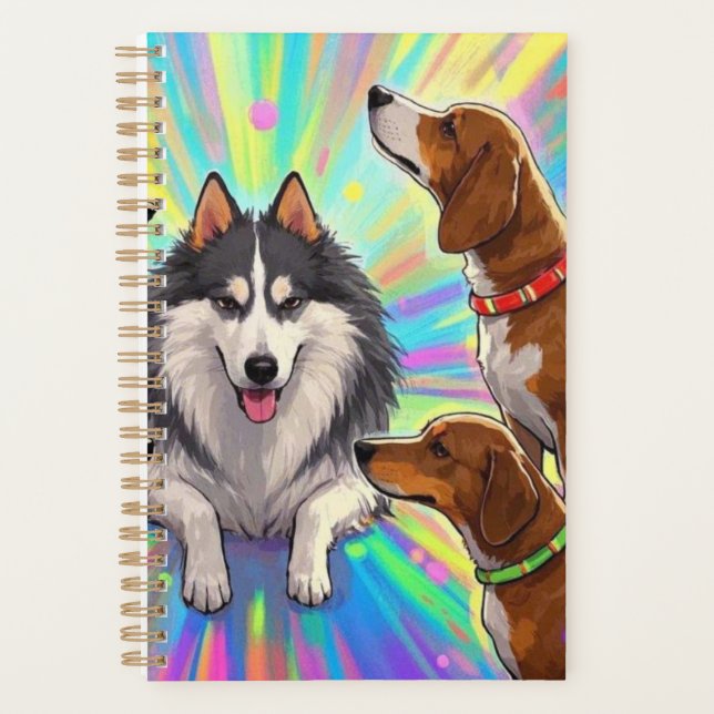 Chiens Chiens Chiots avec arrière - plan arc-en-ci (Devant)