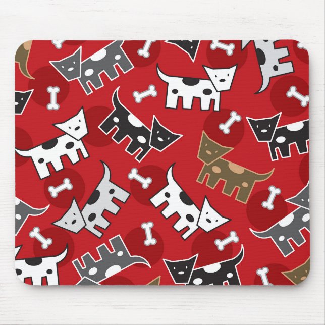 Chiens, chiots et tapis de souris d'os repérés par (Devant)