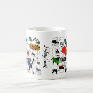 chiens dans la tasse de manteaux