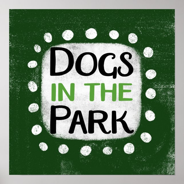 Chiens Dans Le Parc Poster Wall Art (Devant)