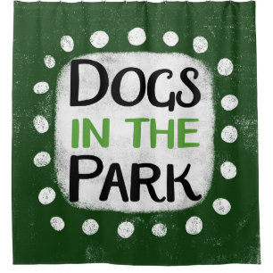 Chiens Dans Le Rideau De Douche Du Parc