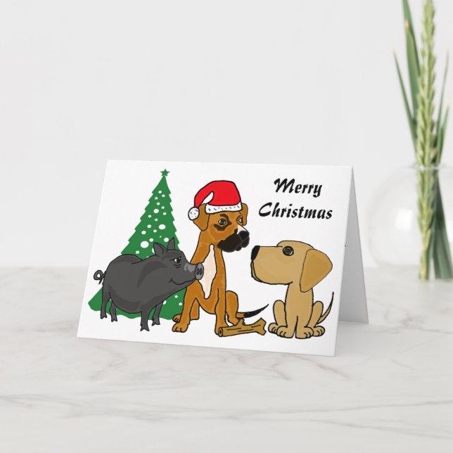 Chiens de BA et carte de Noël de porc (Devant)