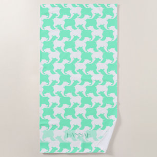 Chiens de base de menthe blanche Nom Serviette de 