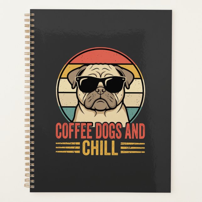 Chiens de café et Pug Rétro Chill (Devant)