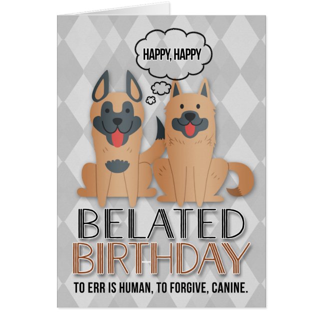 Chiens de caricatures adorables d'anniversaire (Devant)