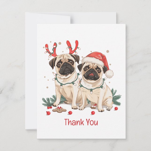 Chiens de Carlin de Noël Merci (Devant)