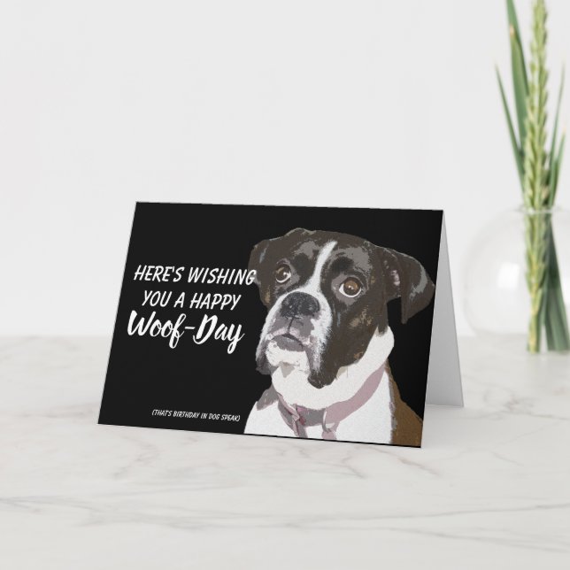 Chiens de cartes d'anniversaire de boxeur - (Devant)